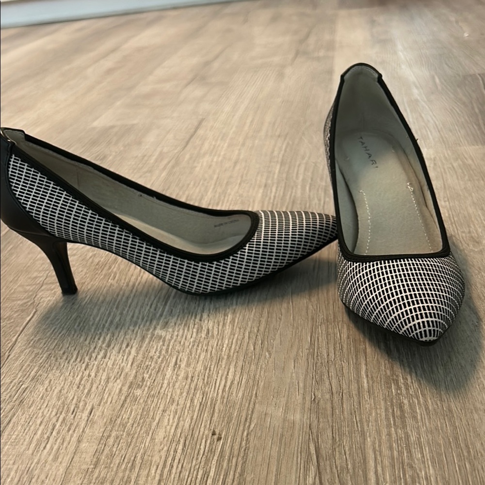Tahari Black and White Heels